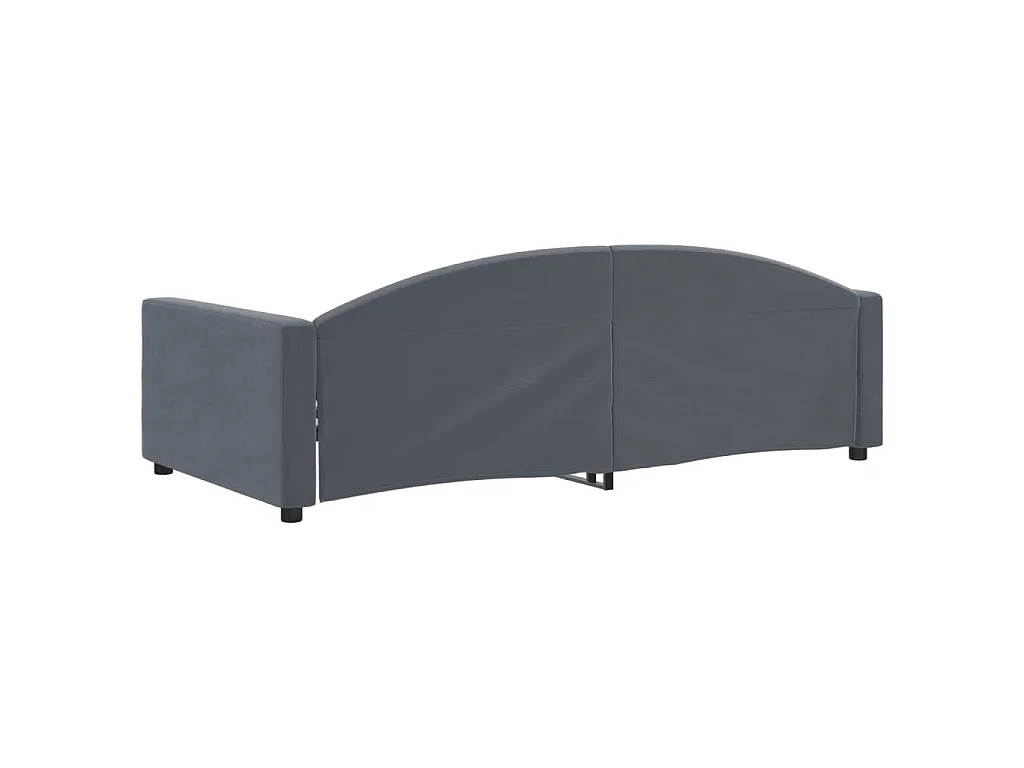 Sofá-cama 100x200 cm veludo cinzento-escuro