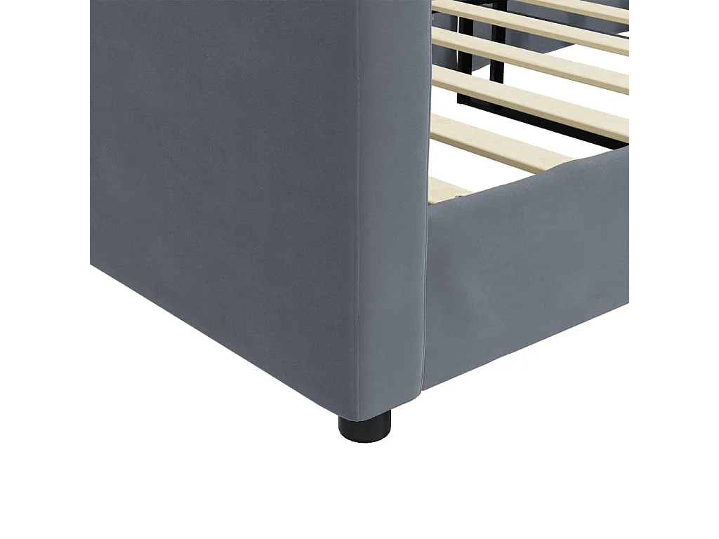 Sofá-cama 100x200 cm veludo cinzento-escuro