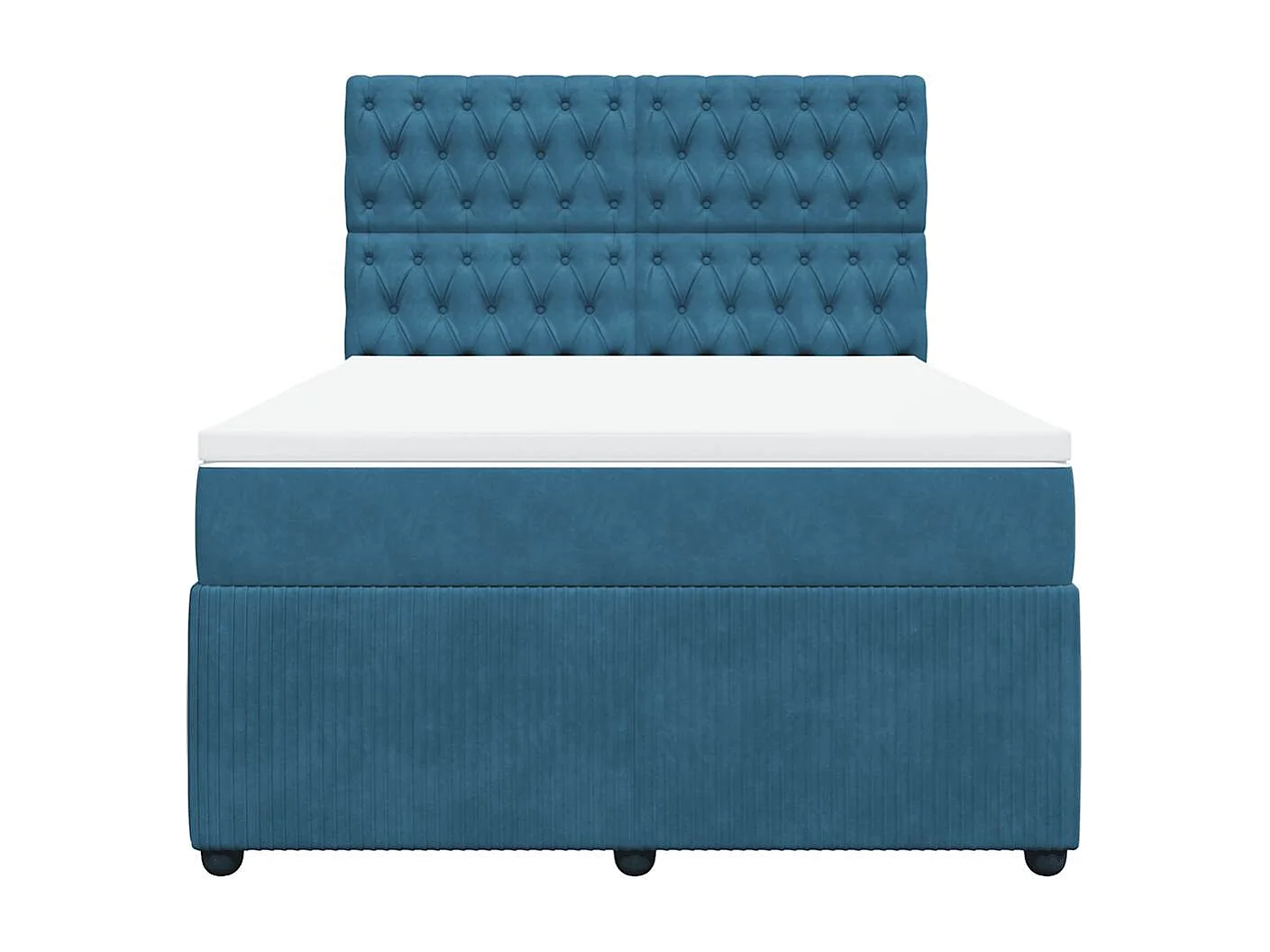 Boxspringbett mit Matratze Dunkelblau 140x190 cm Samt