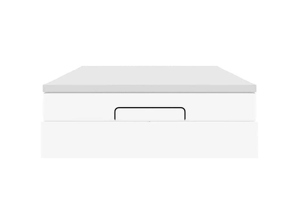Estrutura de cama otomana com colchão 140x190 cm branca