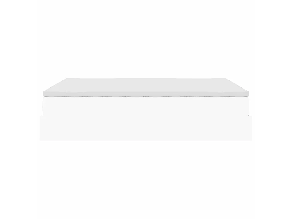 Cadre de lit ottoman avec matelas blanc 140x190 cm similicuir