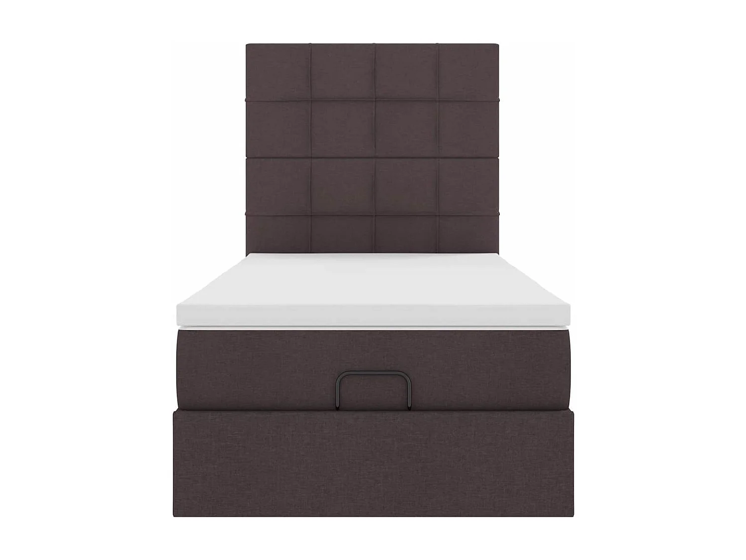 Ottoman-Bett mit Matratze Dunkelbraun 100x200 cm Stoff
