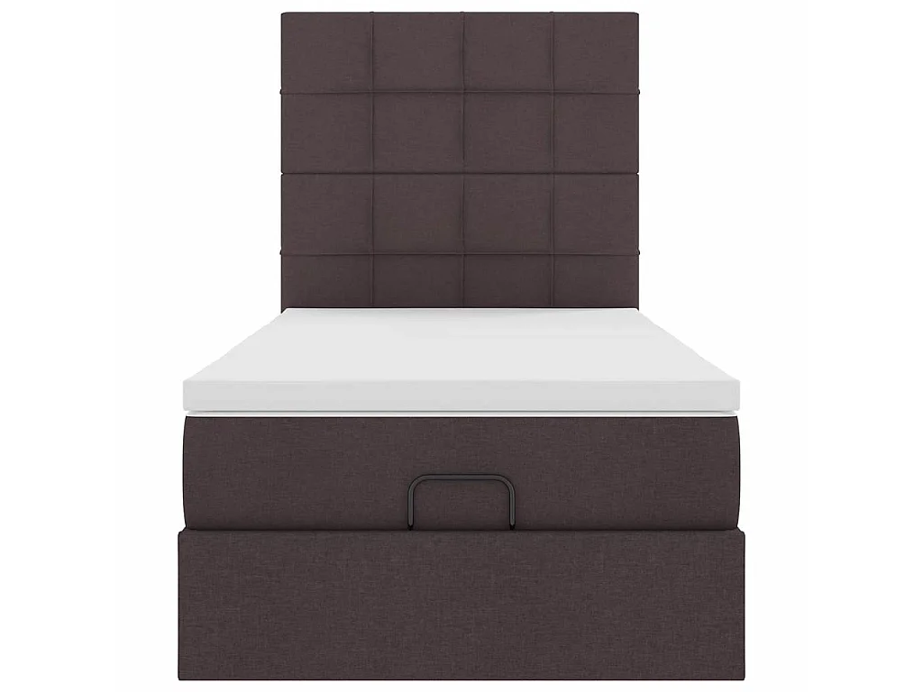 Ottoman-Bett mit Matratze Dunkelbraun 100x200 cm Stoff