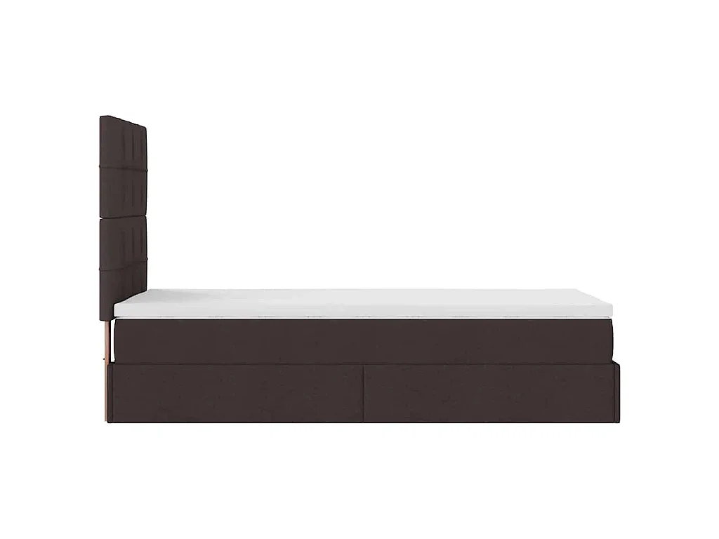 Ottoman-Bett mit Matratze Dunkelbraun 100x200 cm Stoff