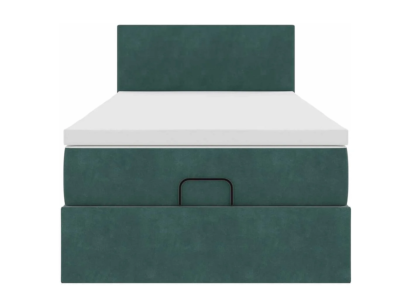 Cadre de lit ottoman avec matelas vert foncé 90x200 cm velours