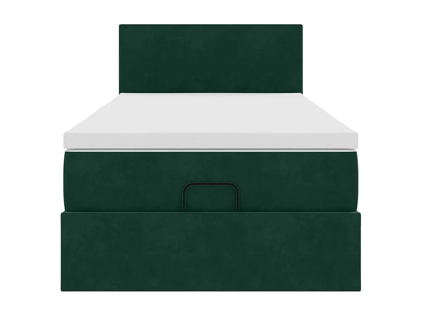 Ottoman bed met matras 90x200cm fluweel donkergroen