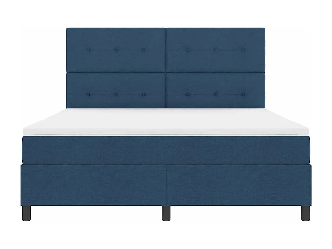 Lit à ressorts avec matelas Bleu 180 x 200 cm tissu