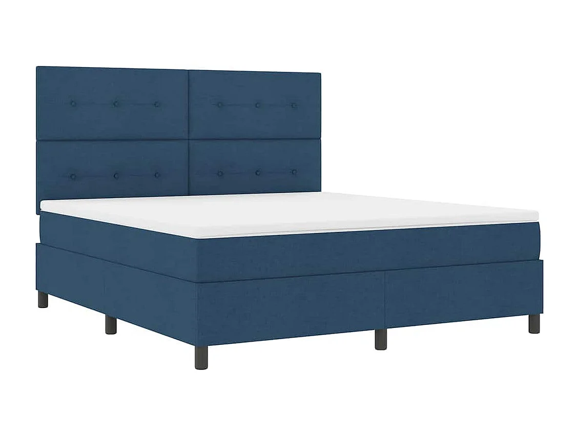 Letto a molle con materasso Blu 180 x 200 cm Tessuto