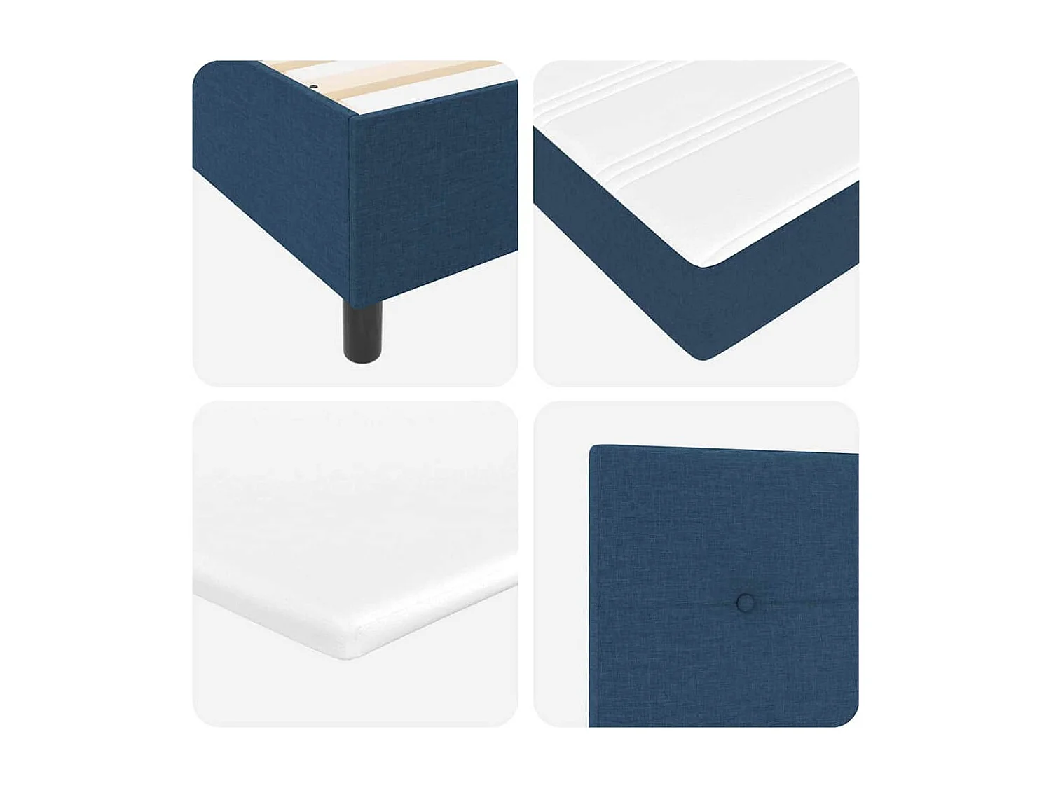 Letto a molle con materasso Blu 180 x 200 cm Tessuto