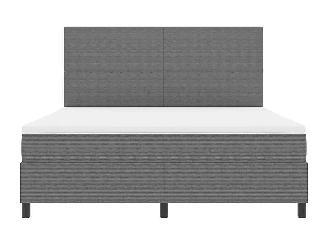 Boxspringbett Hellgrau und Weiß 180 x 200 cm Cordstoff