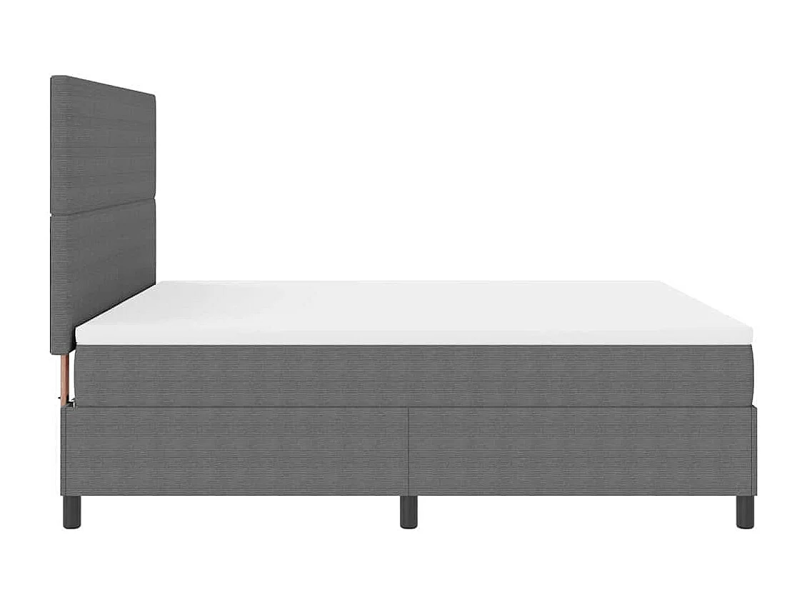Boxspringbett Hellgrau und Weiß 180 x 200 cm Cordstoff
