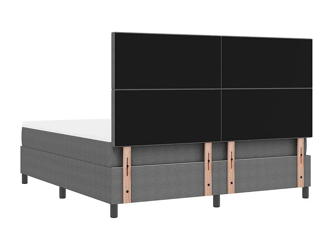 Boxspringbett Hellgrau und Weiß 180 x 200 cm Cordstoff