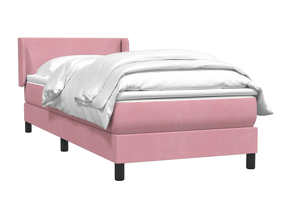 Giroletto a Molle con Materasso Rosa 90x220 cm Velluto