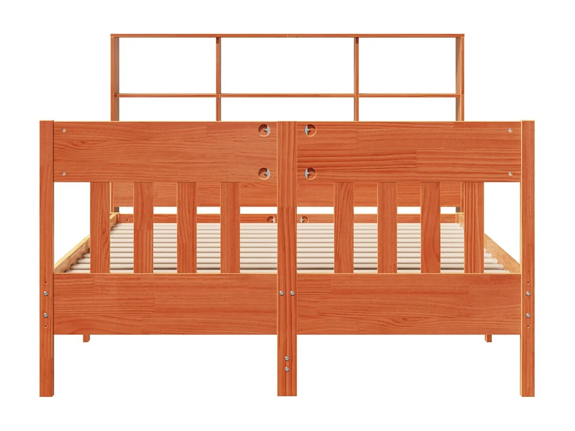 Cadre de lit sans matelas cire marron 160x200cm bois pin massif