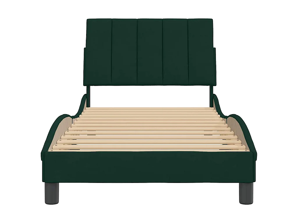 Giroletto senza Materasso Hanko Verde Scuro 90x200 cm in Velluto