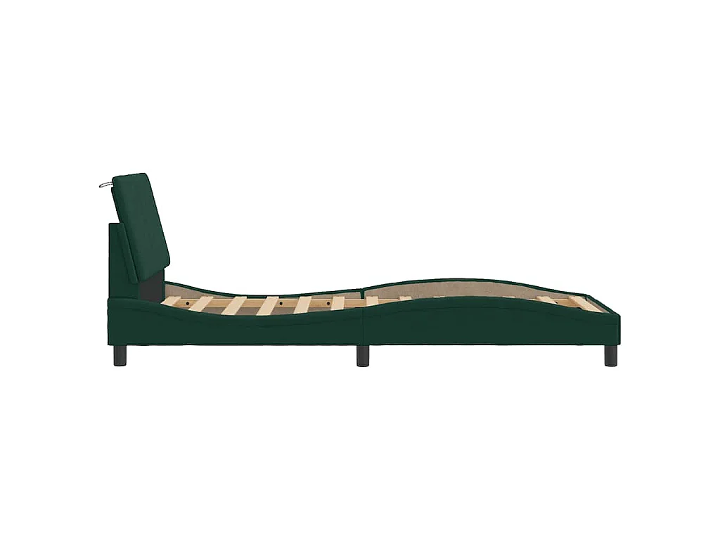Giroletto senza Materasso Hanko Verde Scuro 90x200 cm in Velluto