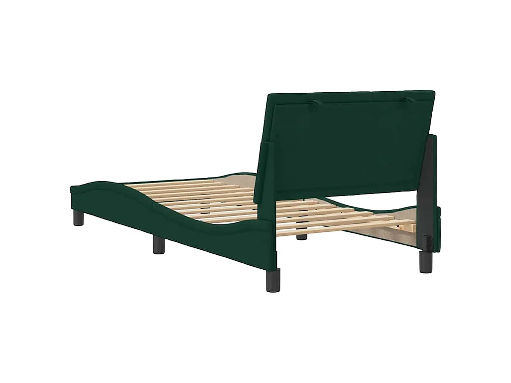 Giroletto senza Materasso Hanko Verde Scuro 90x200 cm in Velluto