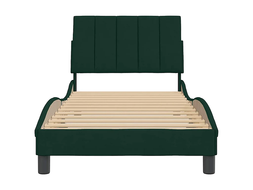Giroletto senza Materasso Hanko Verde Scuro 90x200 cm in Velluto