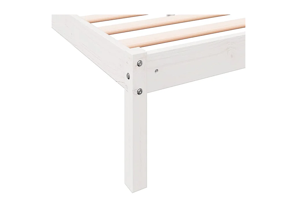 Massivholzbett Extra Lang ohne Matratze Weiß 180x210 Kieferholz