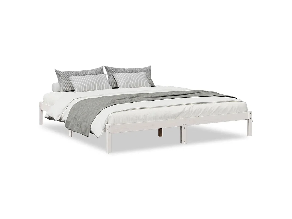 Cadre de lit extra long sans matelas 180x210 cm bois massif pin