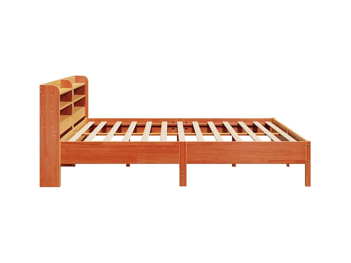 Cadre de lit sans matelas cire marron 180x200cm bois pin massif