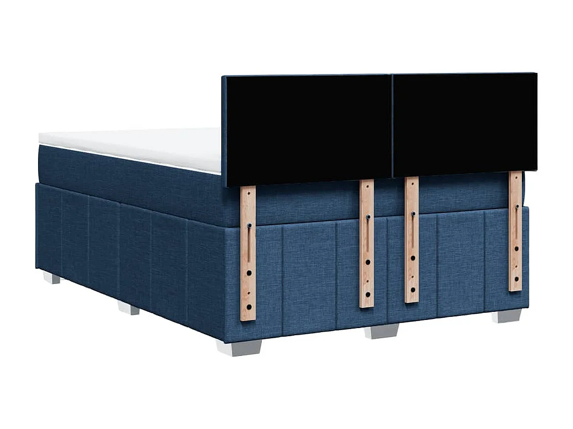 Boxspring met matras stof blauw 160x200 cm