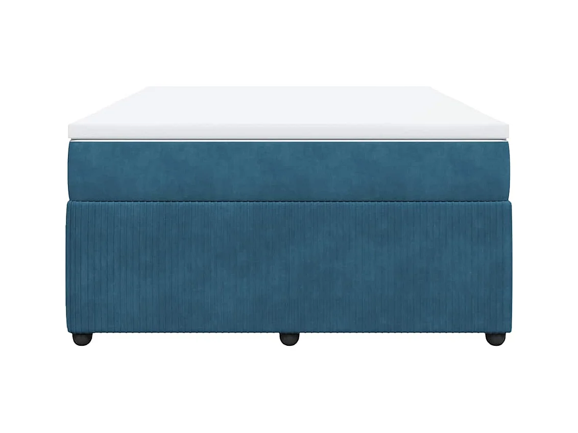 Boxspringbett mit Matratze Dunkelblau 140x200 cm Samt