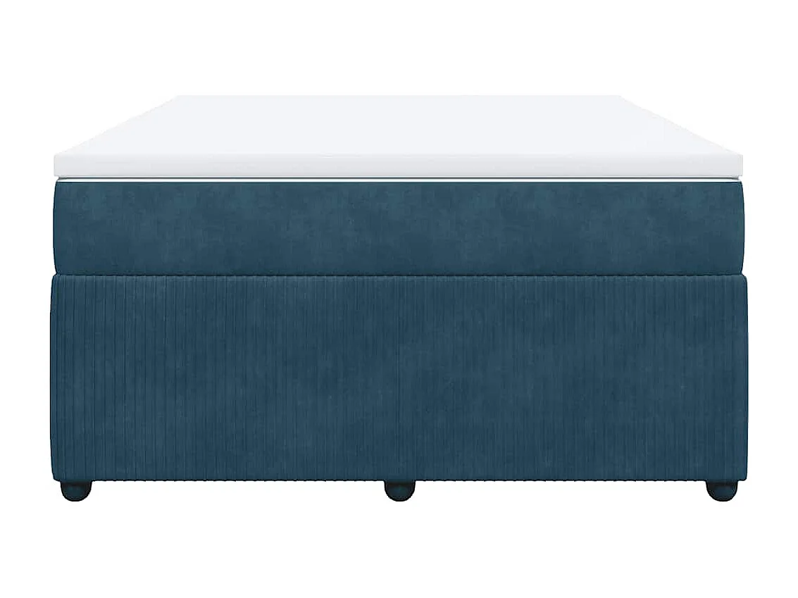 Boxspring met matras fluweel donkerblauw 140x200 cm