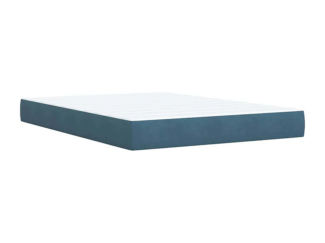Boxspringbett mit Matratze Dunkelblau 140x200 cm Samt