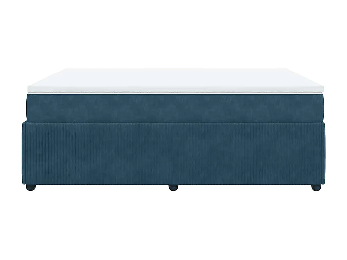 Boxspringbett mit Matratze Dunkelblau 140x200 cm Samt