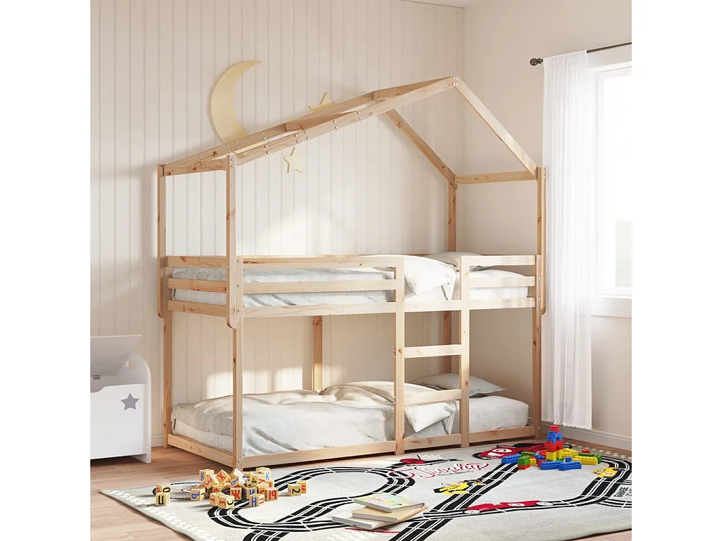 Lit superposé sans matelas 90x200 cm bois de pin massif