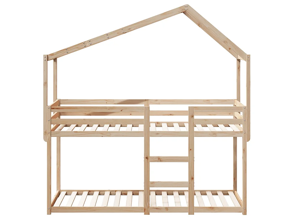 Stapelbedframe zonder matras massief grenenhout 90x200 cm