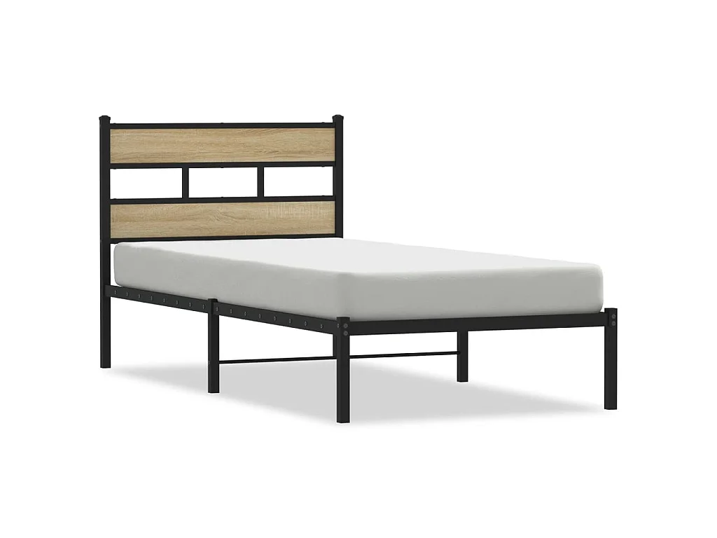 Giroletto senza Materaso in Metallo Rovere Sonoma 100x190 cm