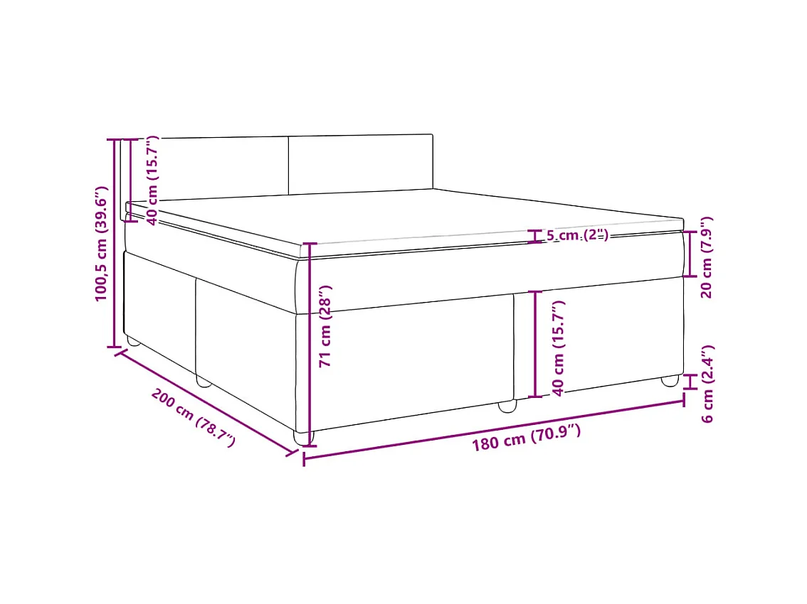 Giroletto a Molle con Materasso Tortora 180x200 cm in Tessuto
