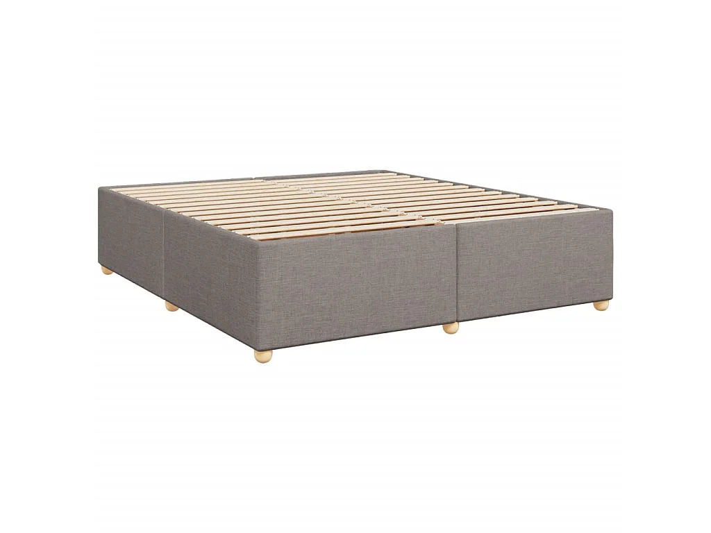 Cama box spring con colchón tela gris taupe 180x200 cm