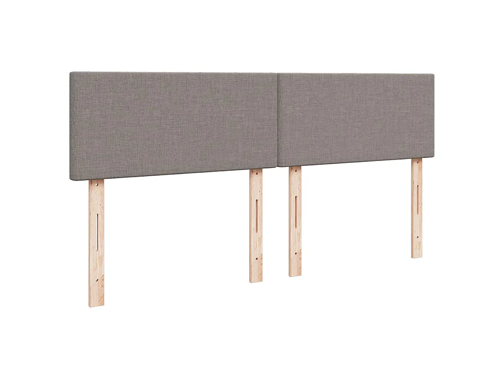 Cama box spring con colchón tela gris taupe 180x200 cm