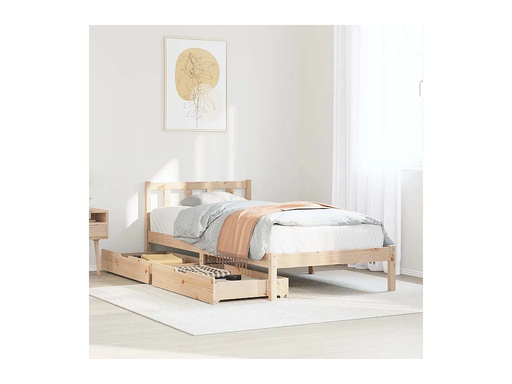 Cadre de lit sans matelas 100x200 cm bois massif de pin
