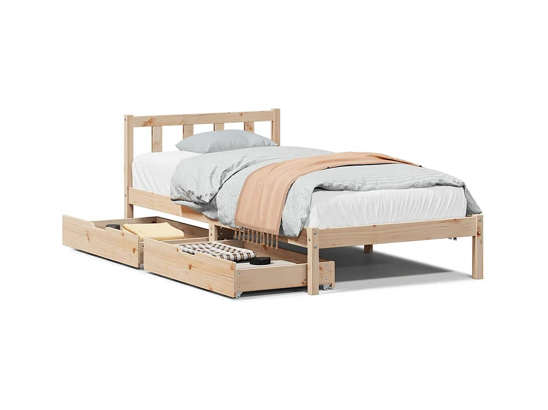 Cadre de lit sans matelas 100x200 cm bois massif de pin