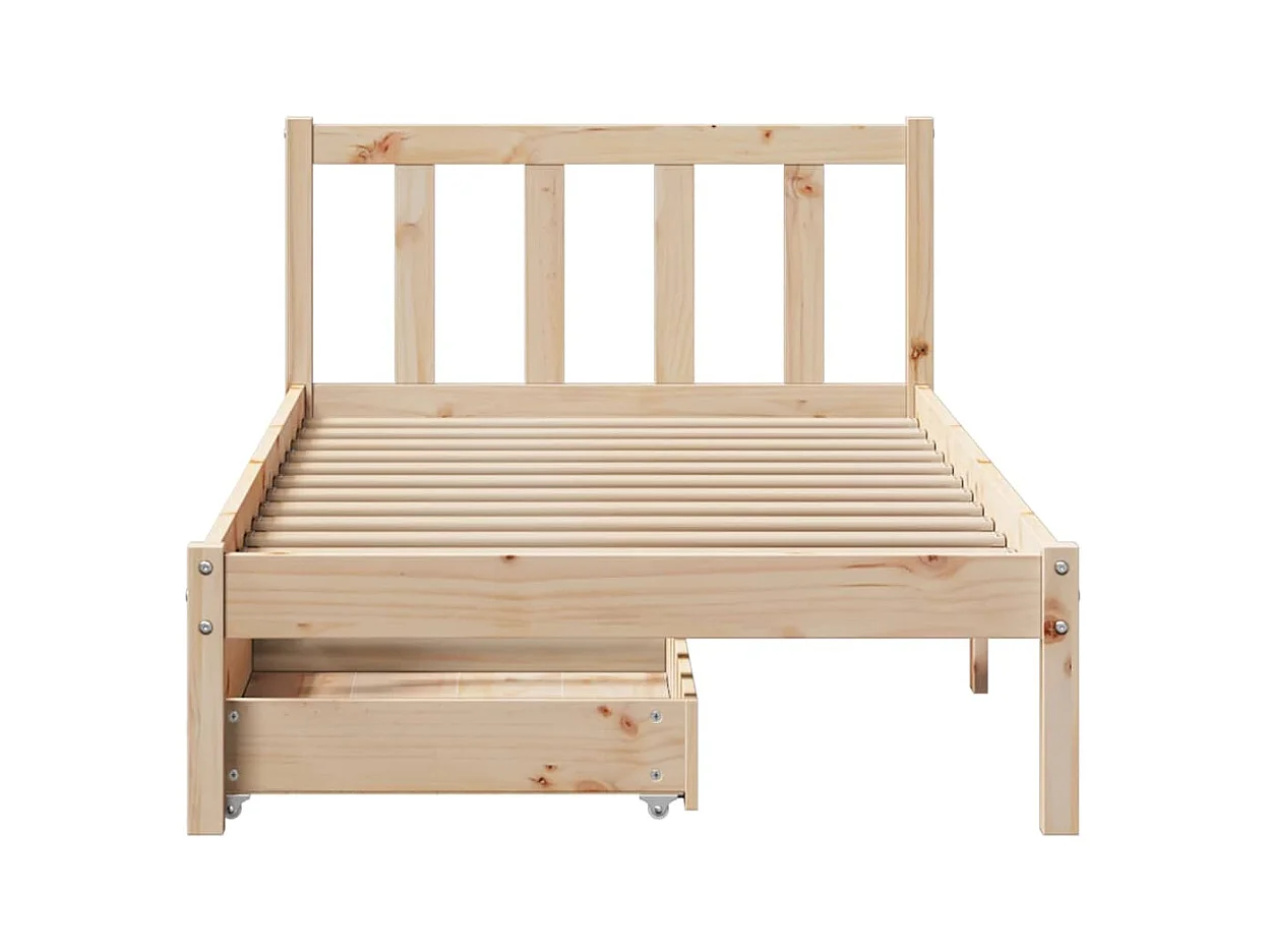 Cadre de lit sans matelas 100x200 cm bois massif de pin