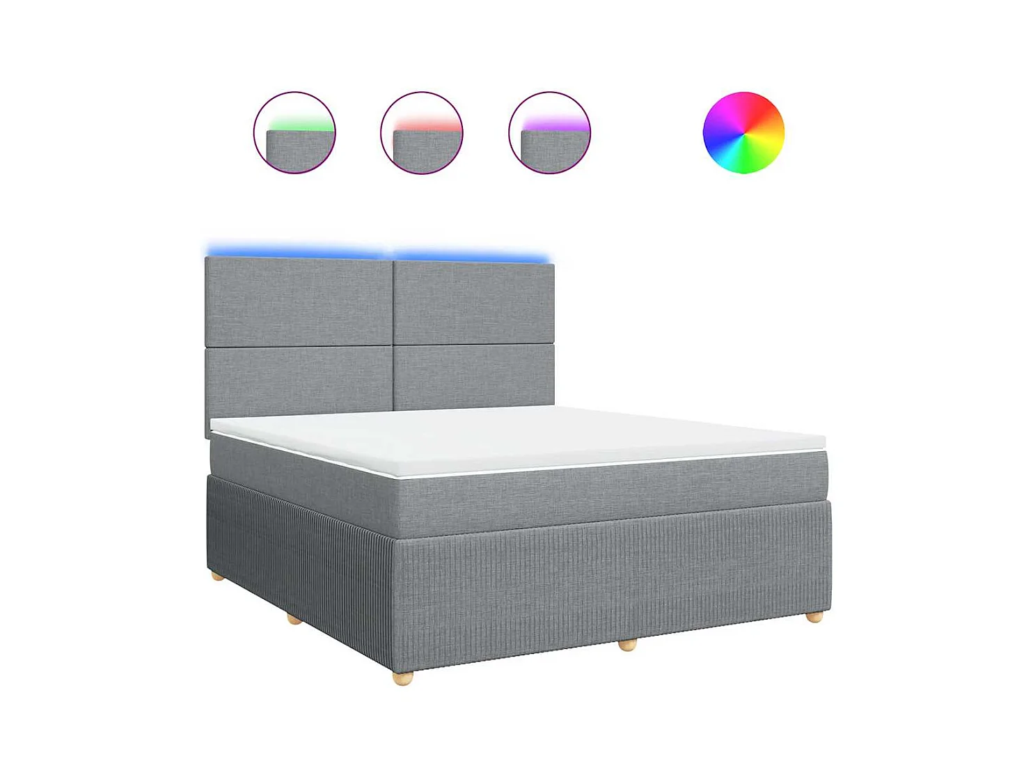 Boxspring met matras stof lichtgrijs 180x200 cm