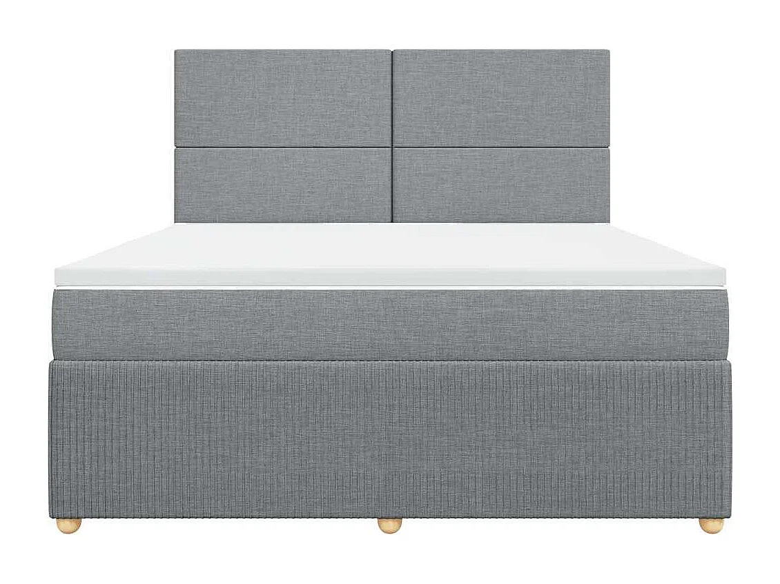 Boxspring met matras stof lichtgrijs 180x200 cm