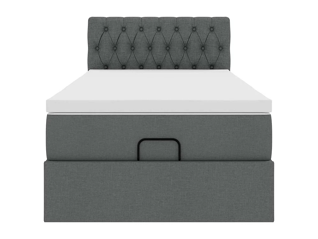 Ottoman bed met matras 100x200cm stof donkergrijs