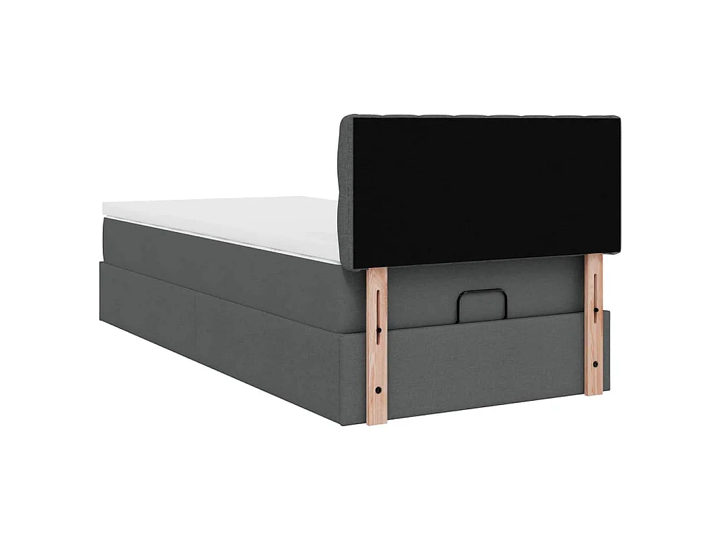 Ottoman bed met matras 100x200cm stof donkergrijs