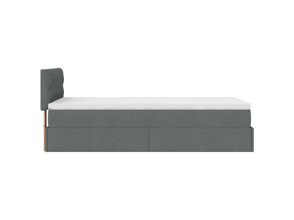 Ottoman bed met matras 100x200cm stof donkergrijs