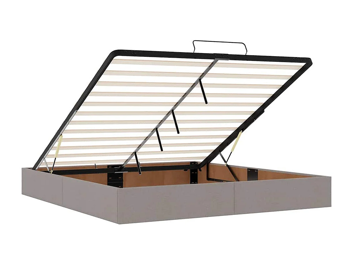Ottoman-Bett ohne Matratze Taupe 160x200 cm Stoff