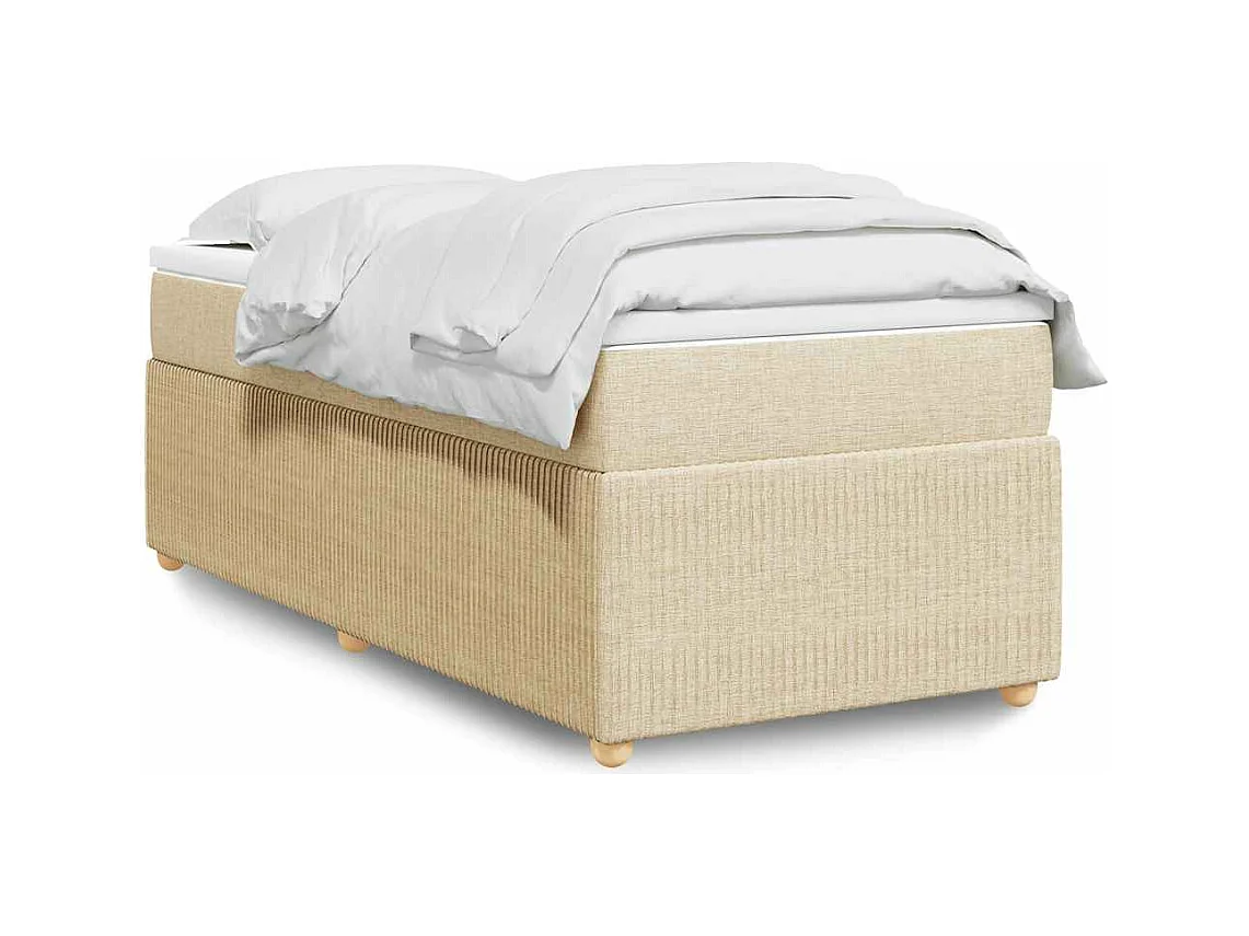 Giroletto a Molle con Materasso Crema 100x200 cm in Tessuto