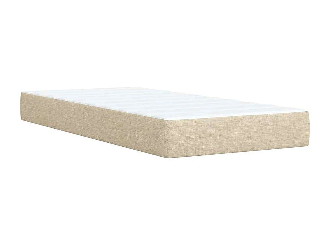 Boxspring met matras stof crèmekleurig 100x200 cm