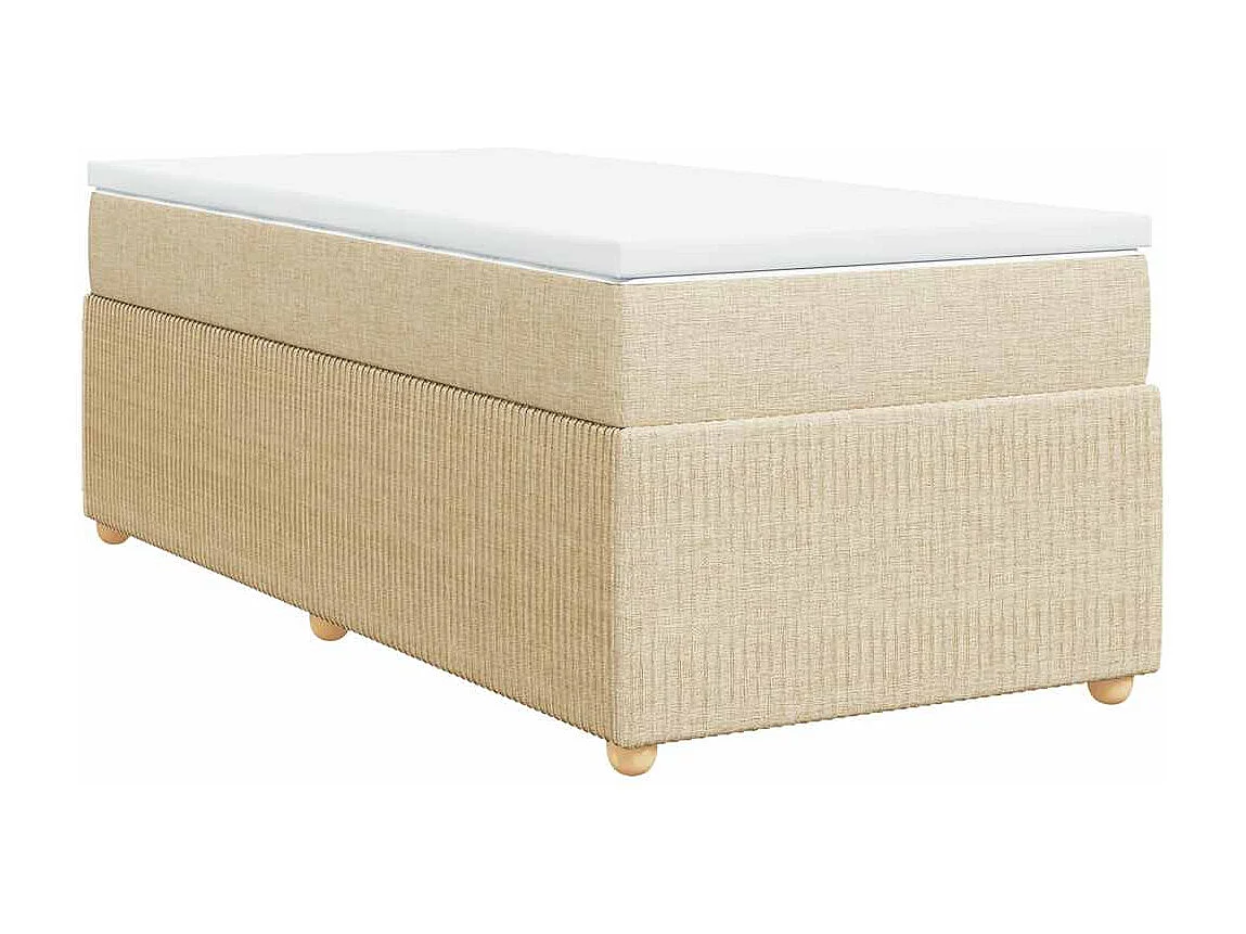 Giroletto a Molle con Materasso Crema 100x200 cm in Tessuto