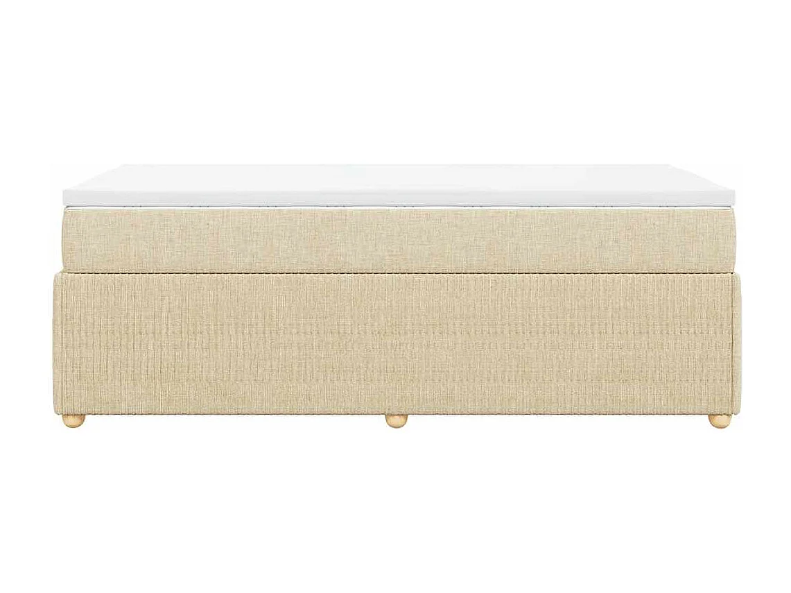 Giroletto a Molle con Materasso Crema 100x200 cm in Tessuto