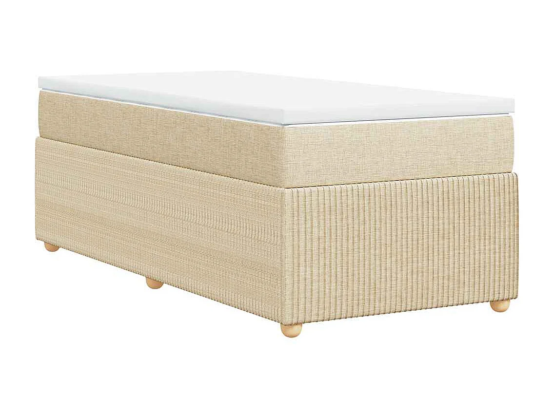 Giroletto a Molle con Materasso Crema 100x200 cm in Tessuto